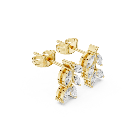 Marquise Botanical Arc Studs