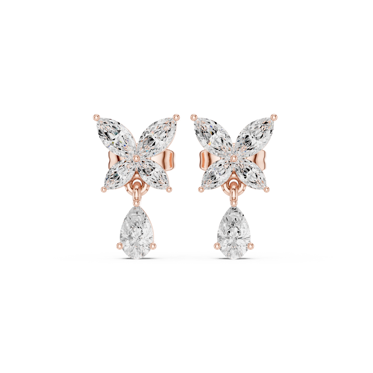Marquise Butterfly Cascade Drop Earring