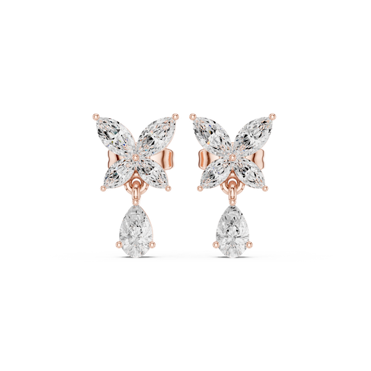 Marquise Butterfly Cascade Drop Earring