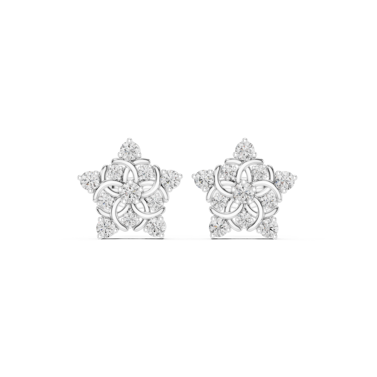 Interwoven Bloom Scroll Studs