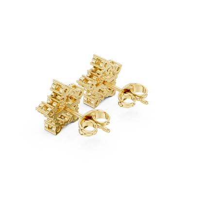 Interwoven Bloom Scroll Studs