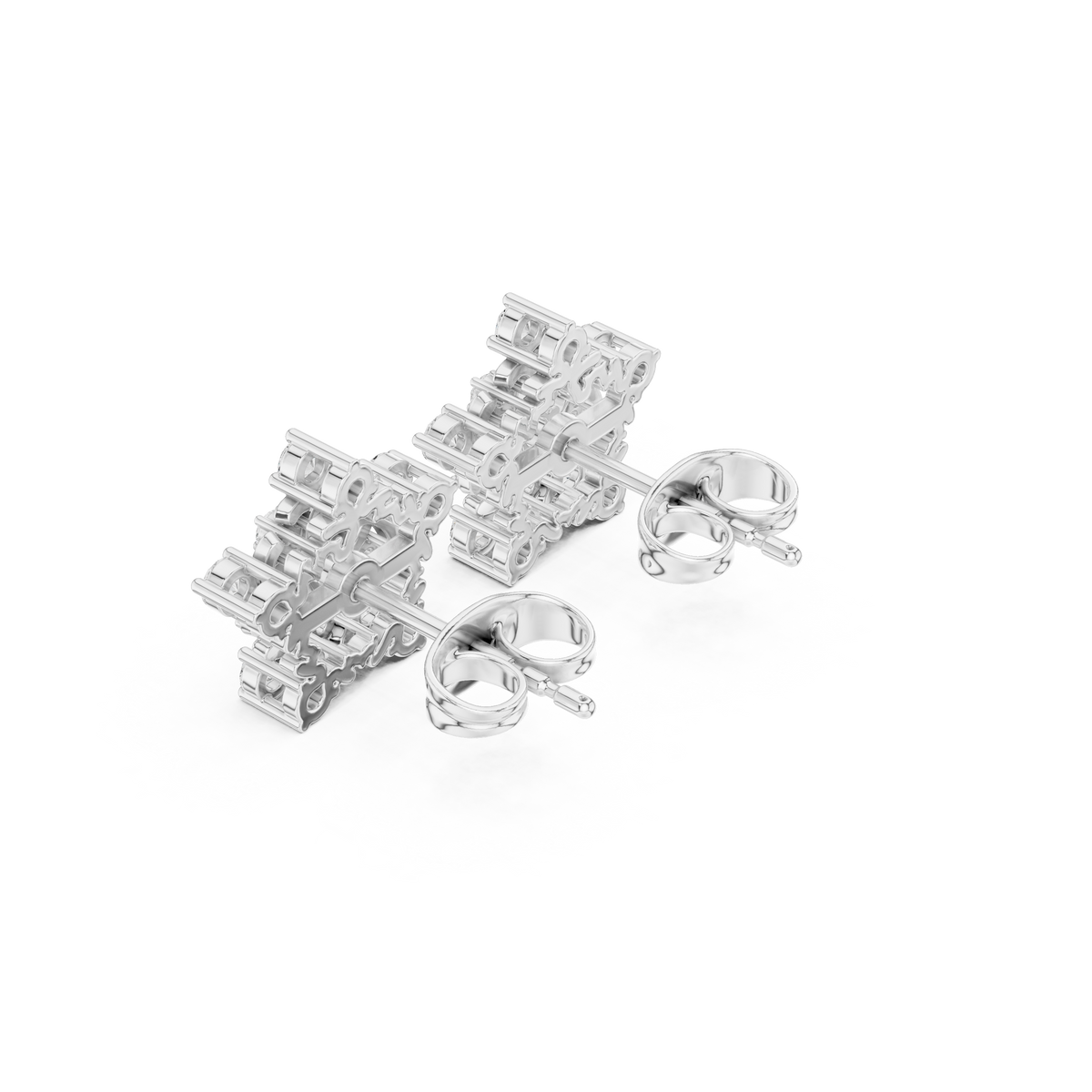 Interwoven Bloom Scroll Studs