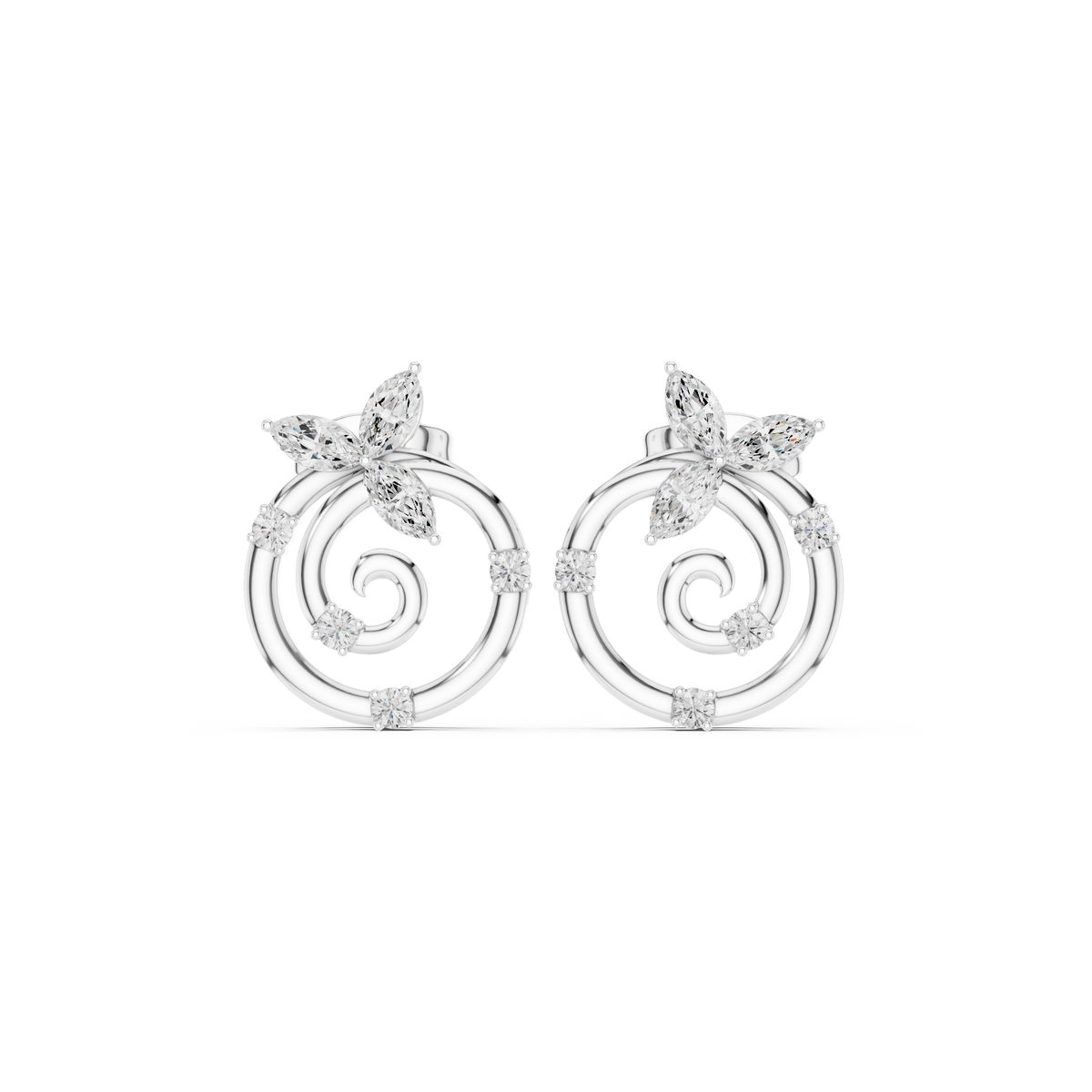 Floral Spiral Butterfly Studs