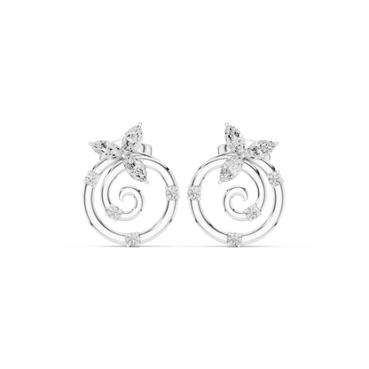 Floral Spiral Butterfly Studs