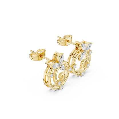 Floral Spiral Butterfly Studs
