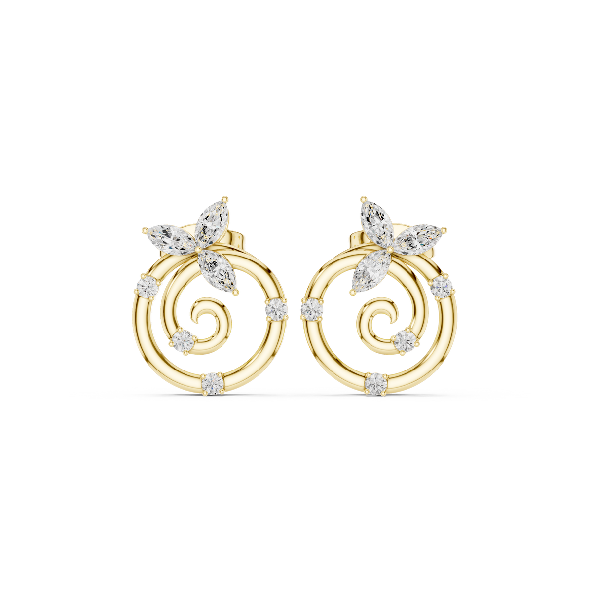 Floral Spiral Butterfly Studs