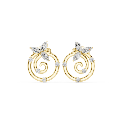Floral Spiral Butterfly Studs