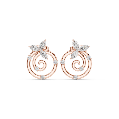 Floral Spiral Butterfly Studs