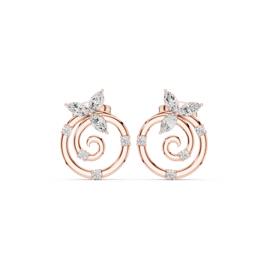 Floral Spiral Butterfly Studs
