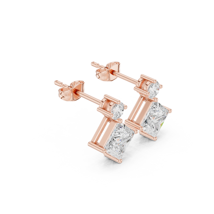Princess Square Frame Drop Earring