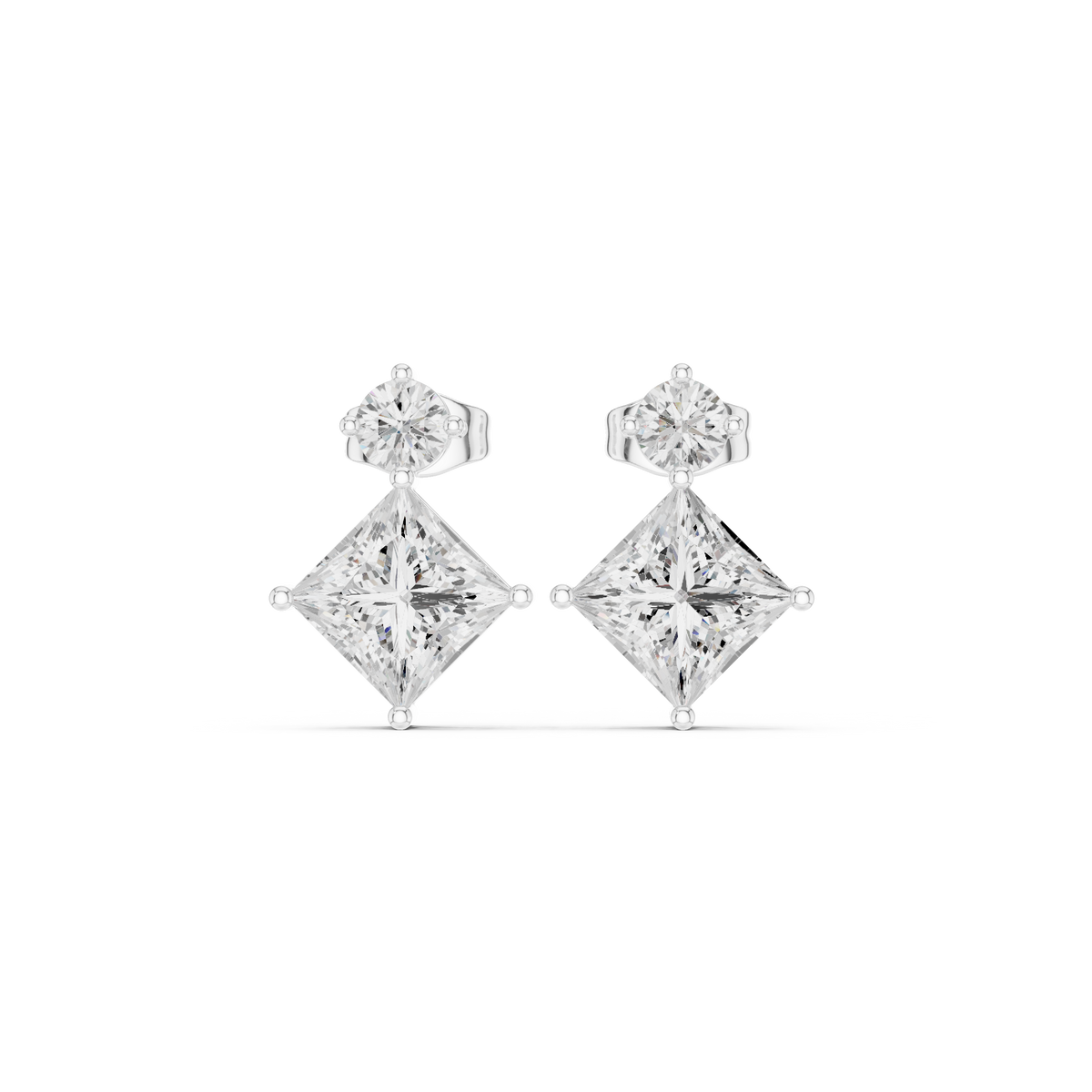 Princess Square Frame Drop Earring