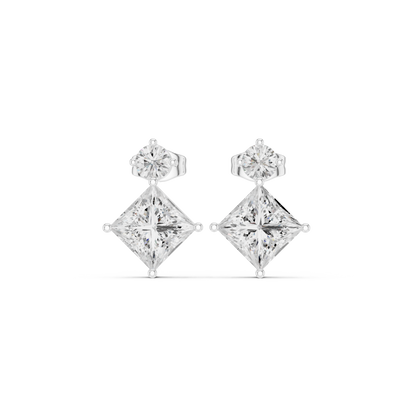 Princess Square Frame Drop Earring