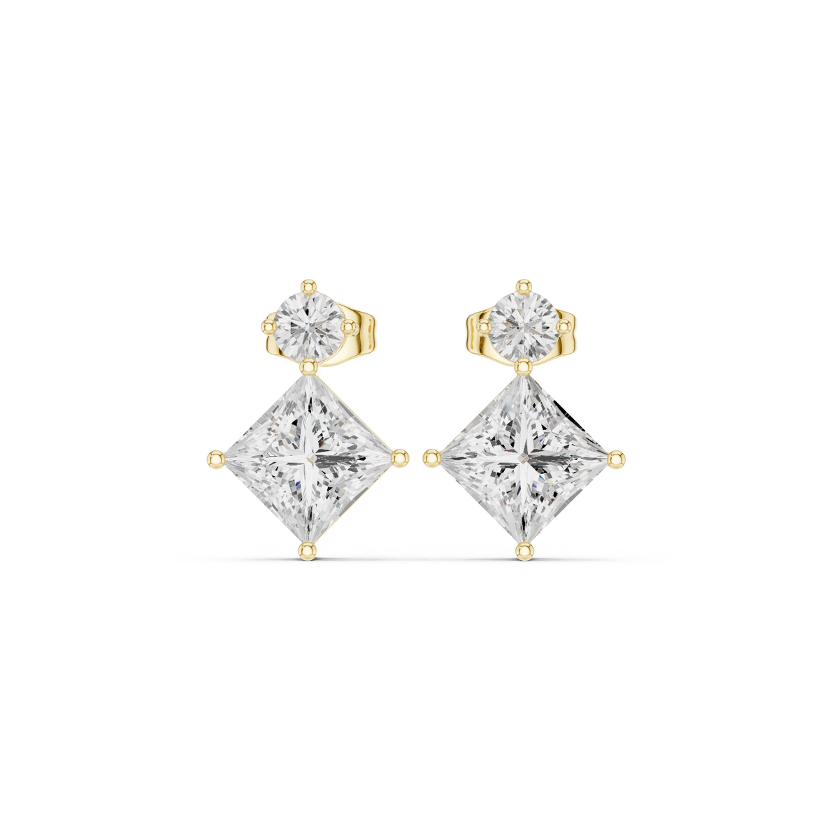 Princess Square Frame Drop Earring