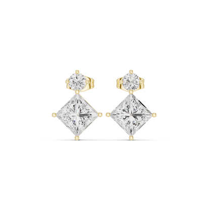 Princess Square Frame Drop Earring