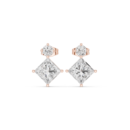 Princess Square Frame Drop Earring