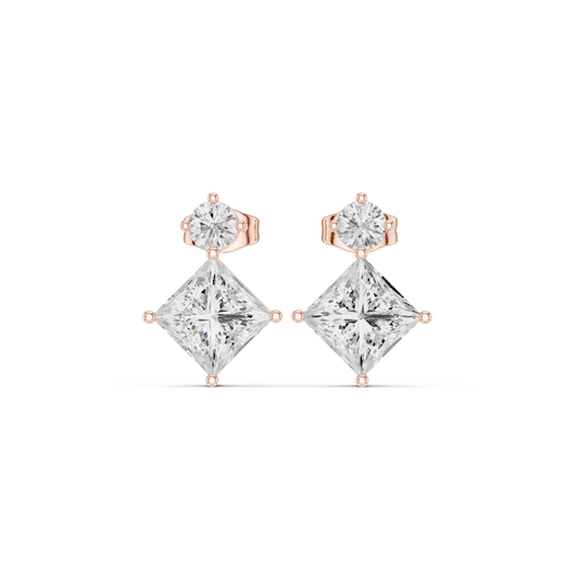 Princess Square Frame Drop Earring
