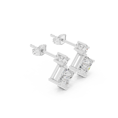 Princess Square Frame Drop Earring