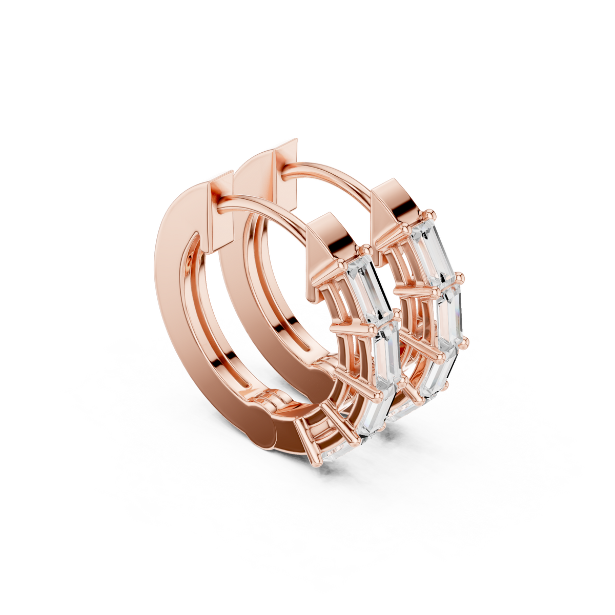 Baguette Pillar Luxe Hoops