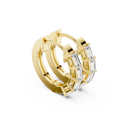 Baguette Pillar Luxe Hoops