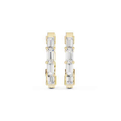 Baguette Pillar Luxe Hoops