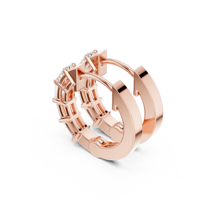 Baguette Pillar Luxe Hoops