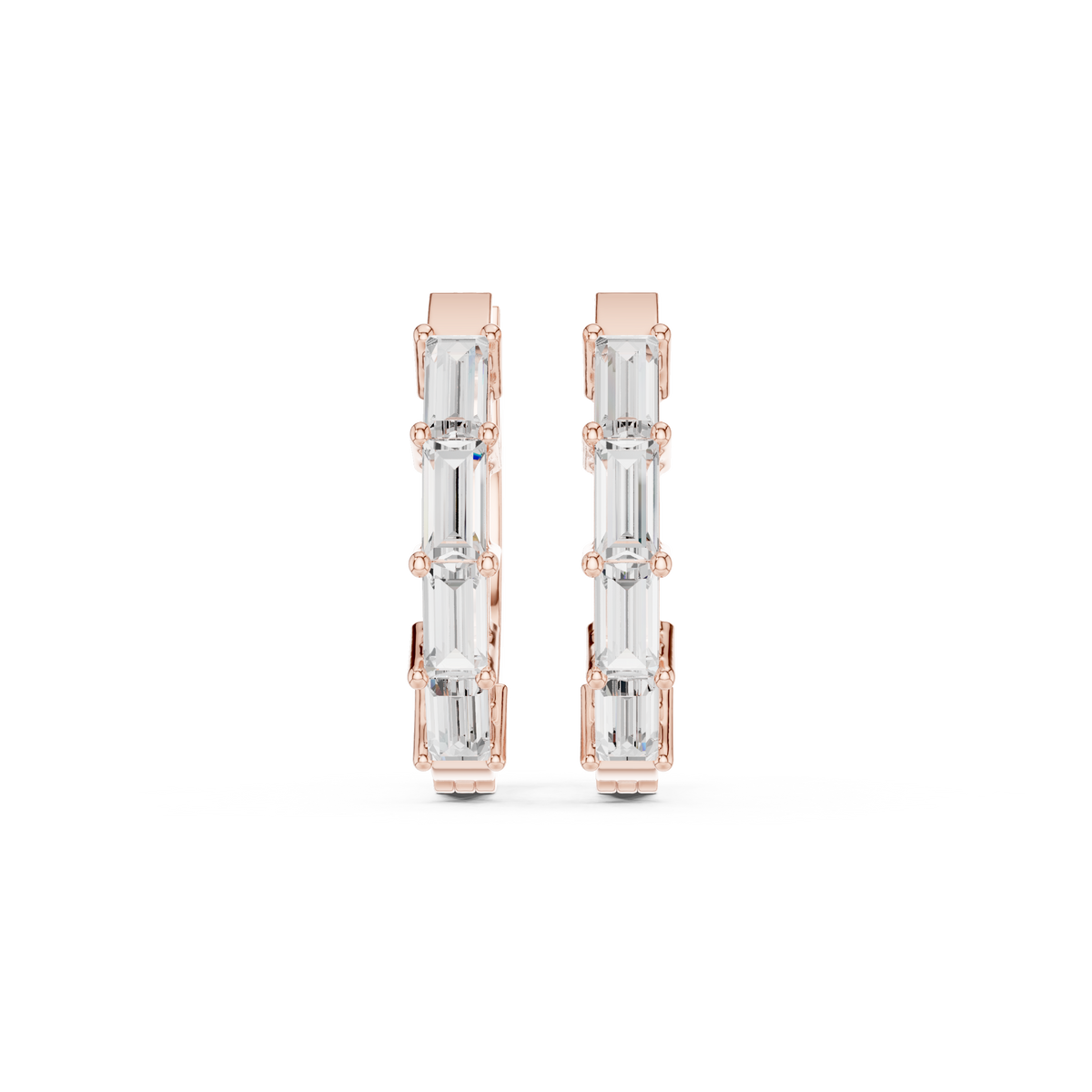 Baguette Pillar Luxe Hoops