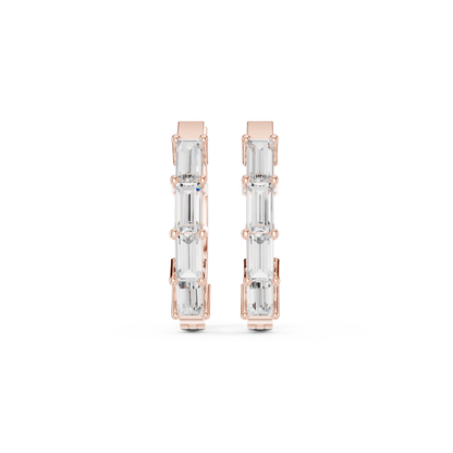 Baguette Pillar Luxe Hoops