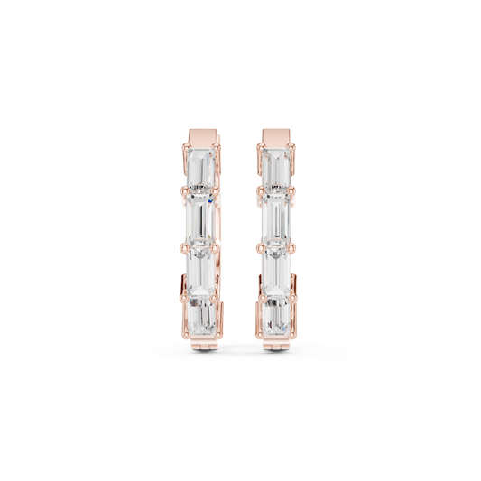Baguette Pillar Luxe Hoops