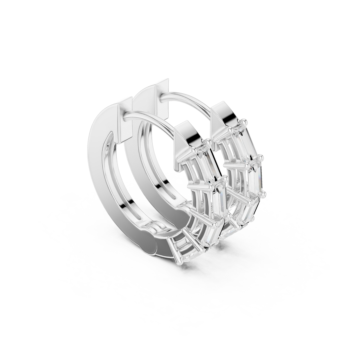 Baguette Pillar Luxe Hoops