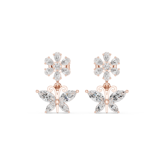Averyn Floral Butterfly Diamond Drop