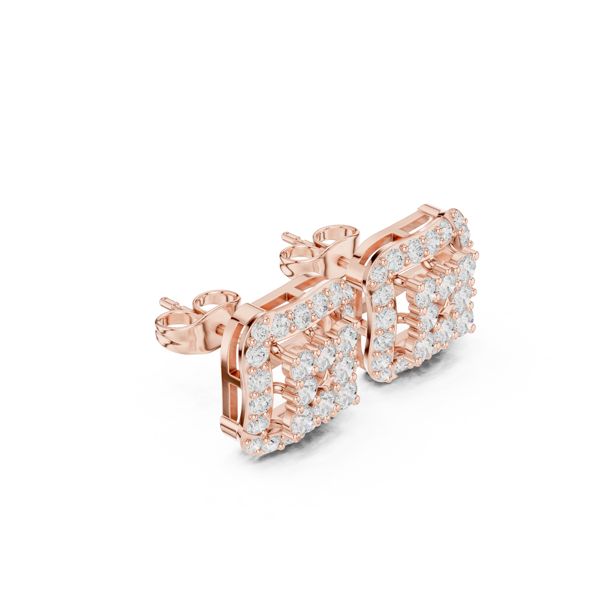 Solvienne Square Pavé Frame Studs