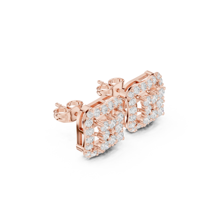 Solvienne Square Pavé Frame Studs