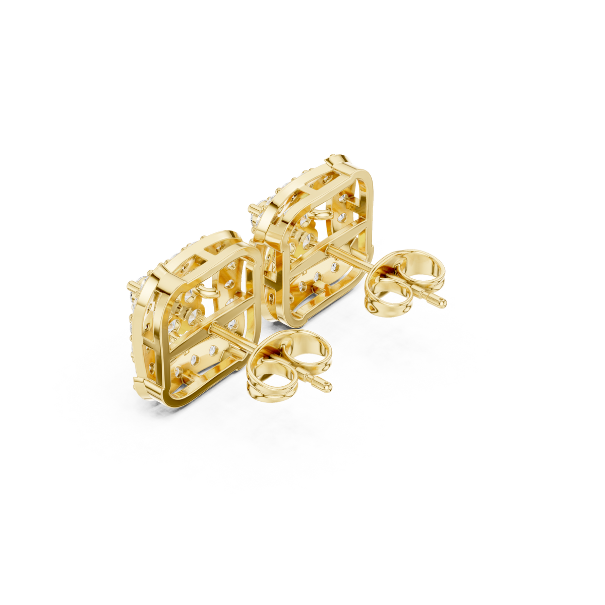 Solvienne Square Pavé Frame Studs