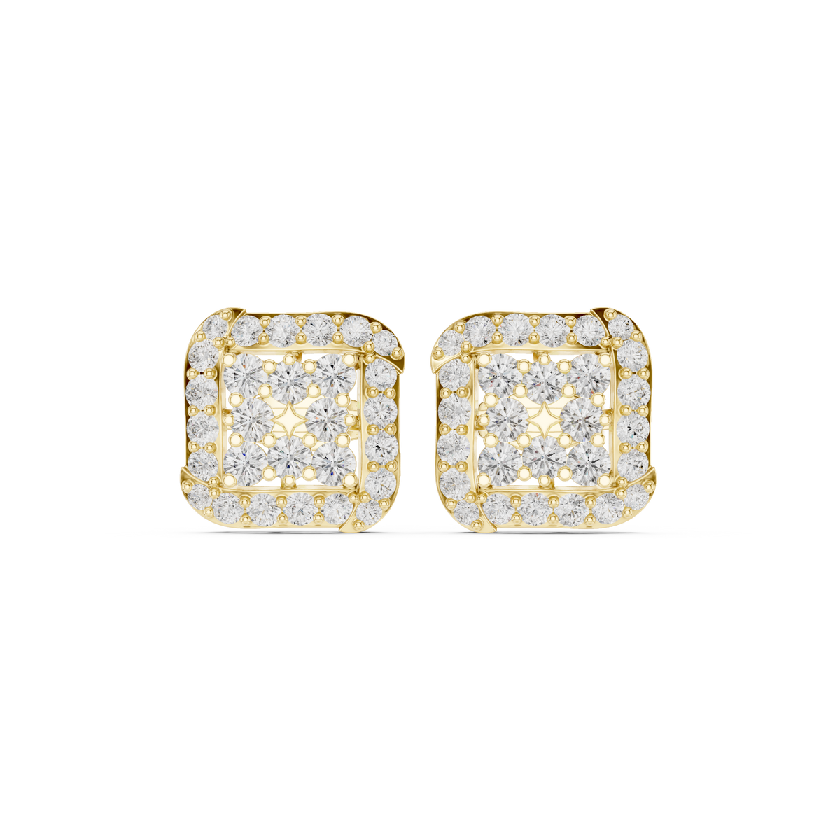 Solvienne Square Pavé Frame Studs