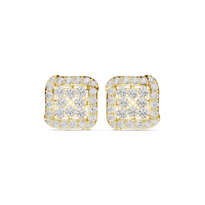 Solvienne Square Pavé Frame Studs