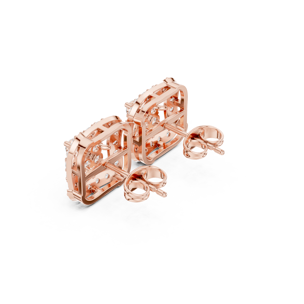 Solvienne Square Pavé Frame Studs