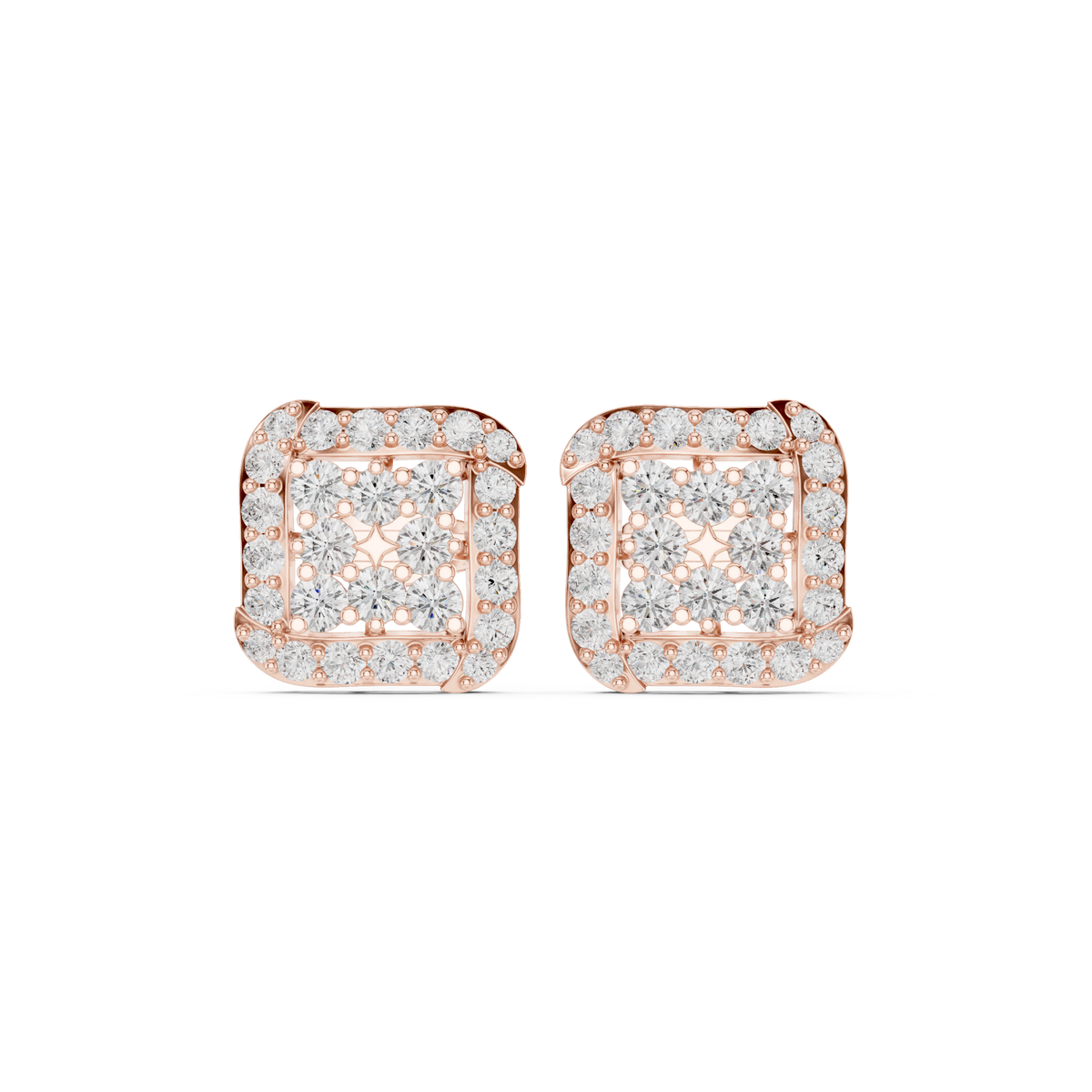Solvienne Square Pavé Frame Studs
