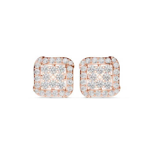 Solvienne Square Pavé Frame Studs