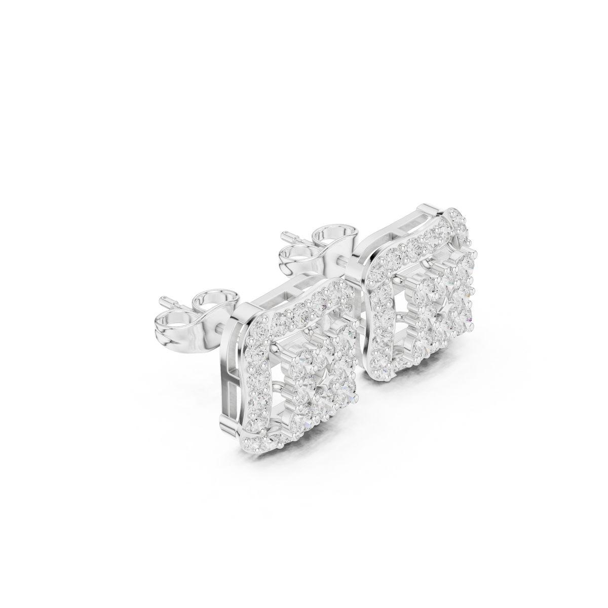 Solvienne Square Pavé Frame Studs