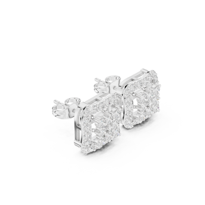 Solvienne Square Pavé Frame Studs