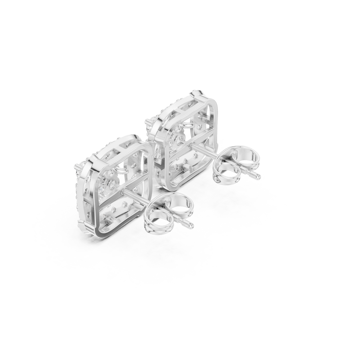 Solvienne Square Pavé Frame Studs