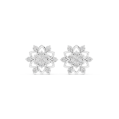 Virelle Floral Petal Diamond Studs