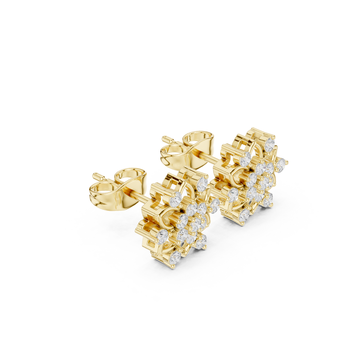 Virelle Floral Petal Diamond Studs