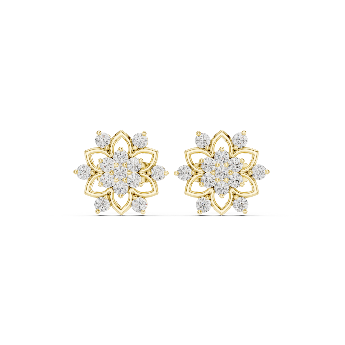 Virelle Floral Petal Diamond Studs