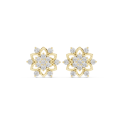 Virelle Floral Petal Diamond Studs