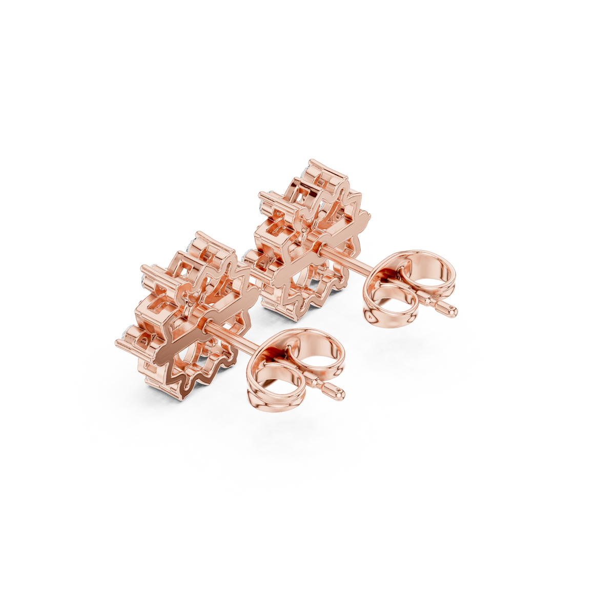 Virelle Floral Petal Diamond Studs