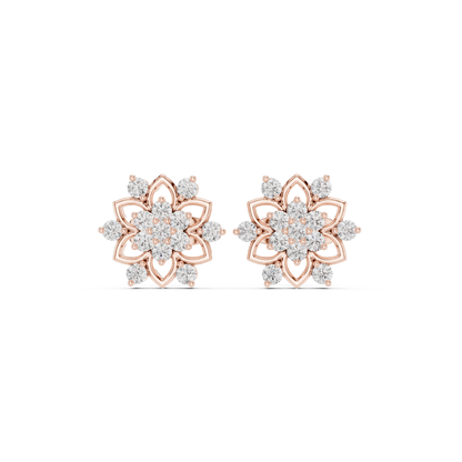 Virelle Floral Petal Diamond Studs