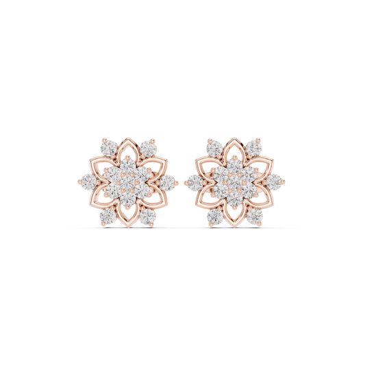Virelle Floral Petal Diamond Studs