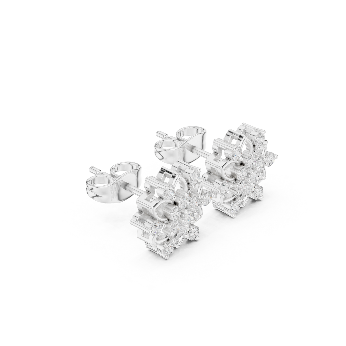 Virelle Floral Petal Diamond Studs