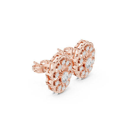 Orlienne Floral Medallion Diamond Studs